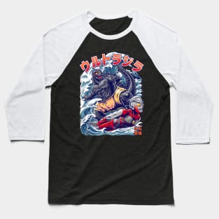 Surfing Zilla Baseball T-Shirt